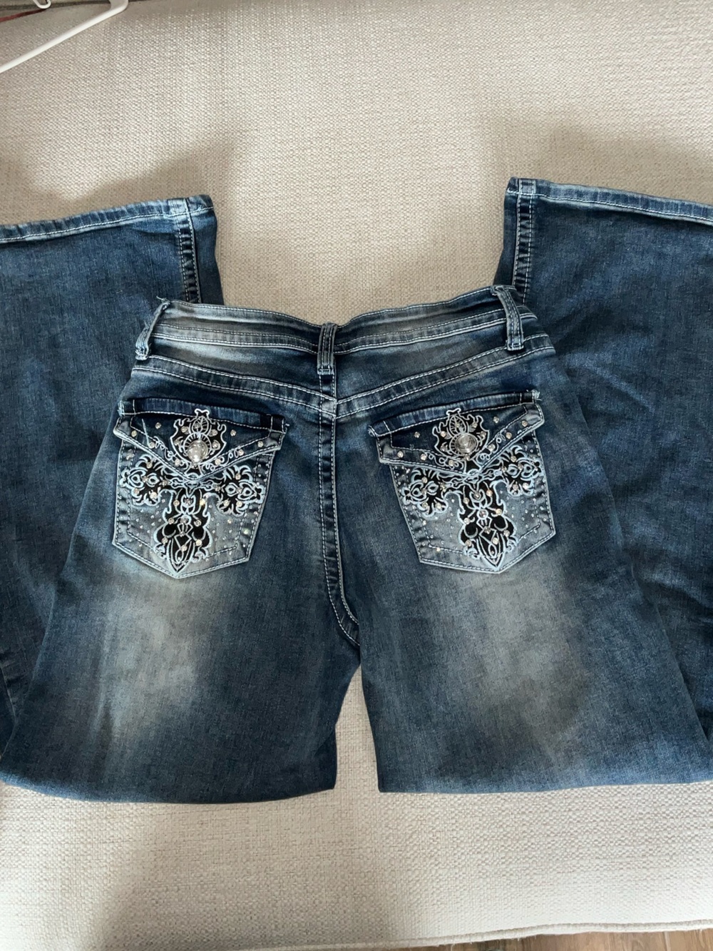 Embroidered Dark Blue Women’s Jeans